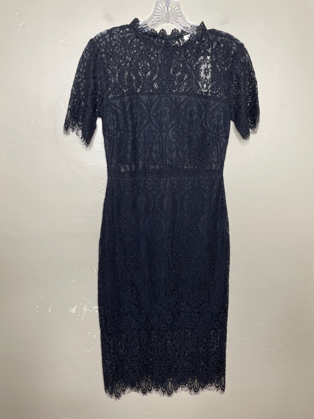 MIAMI FRANCESCA’S Hamilton Black Lace Goth Midi Sheath Dress NWT XS